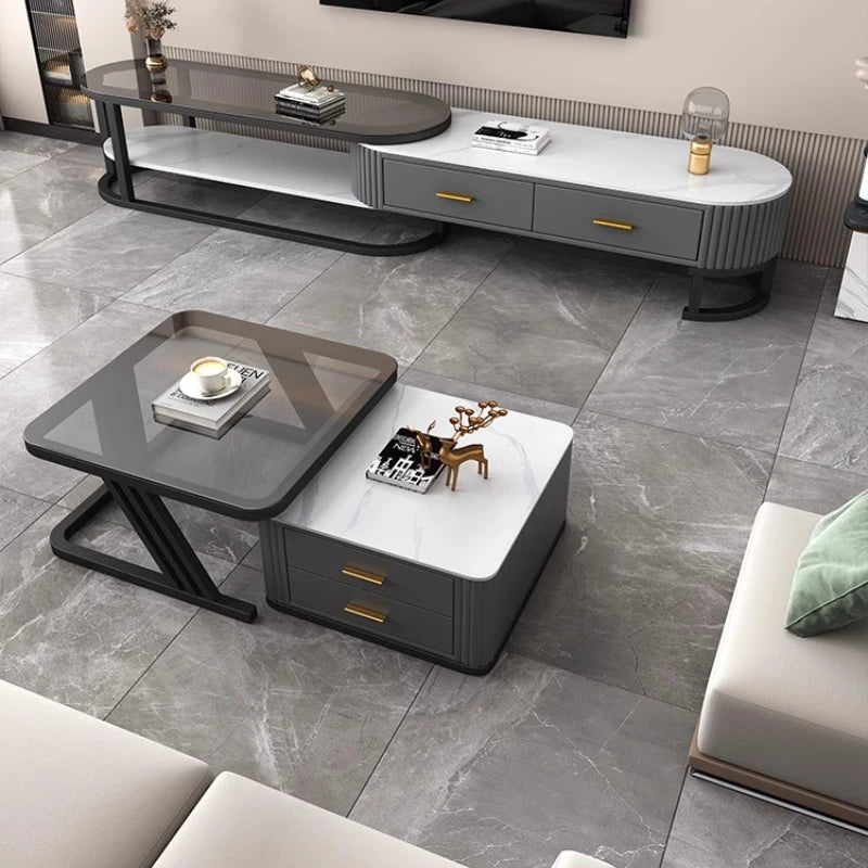 Nordic Aesthetic Coffee Table Living Room Light Luxury Designer Clear Unique Side Table Modern Simple Mesas Bajas Furniture