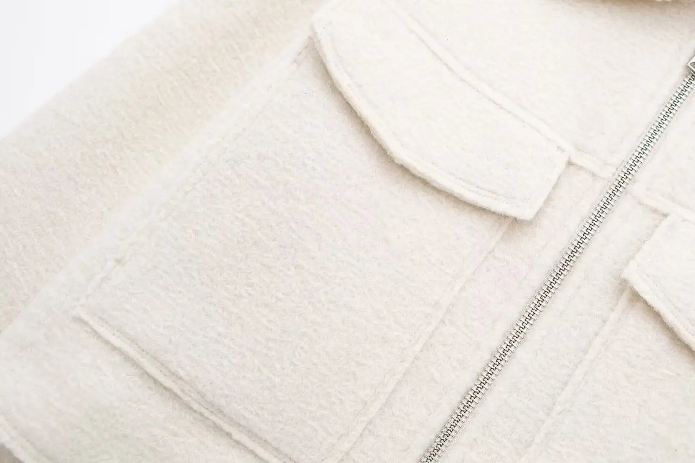 TRAFZA Women Vintage Casual Chic Solid Jackets Turn-down Collar Pockets Zipper Long Sleeve Coats Female Fashion 2024 Spring Coat