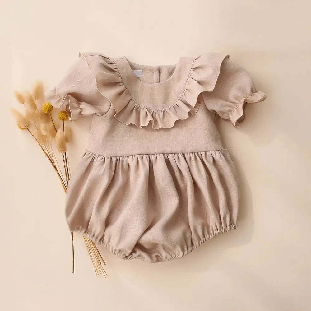 Plaid Baby Girl Jumpsuit Cotton Infant Baby Girl One-piece Playsuit Newborn Clothes Summer
