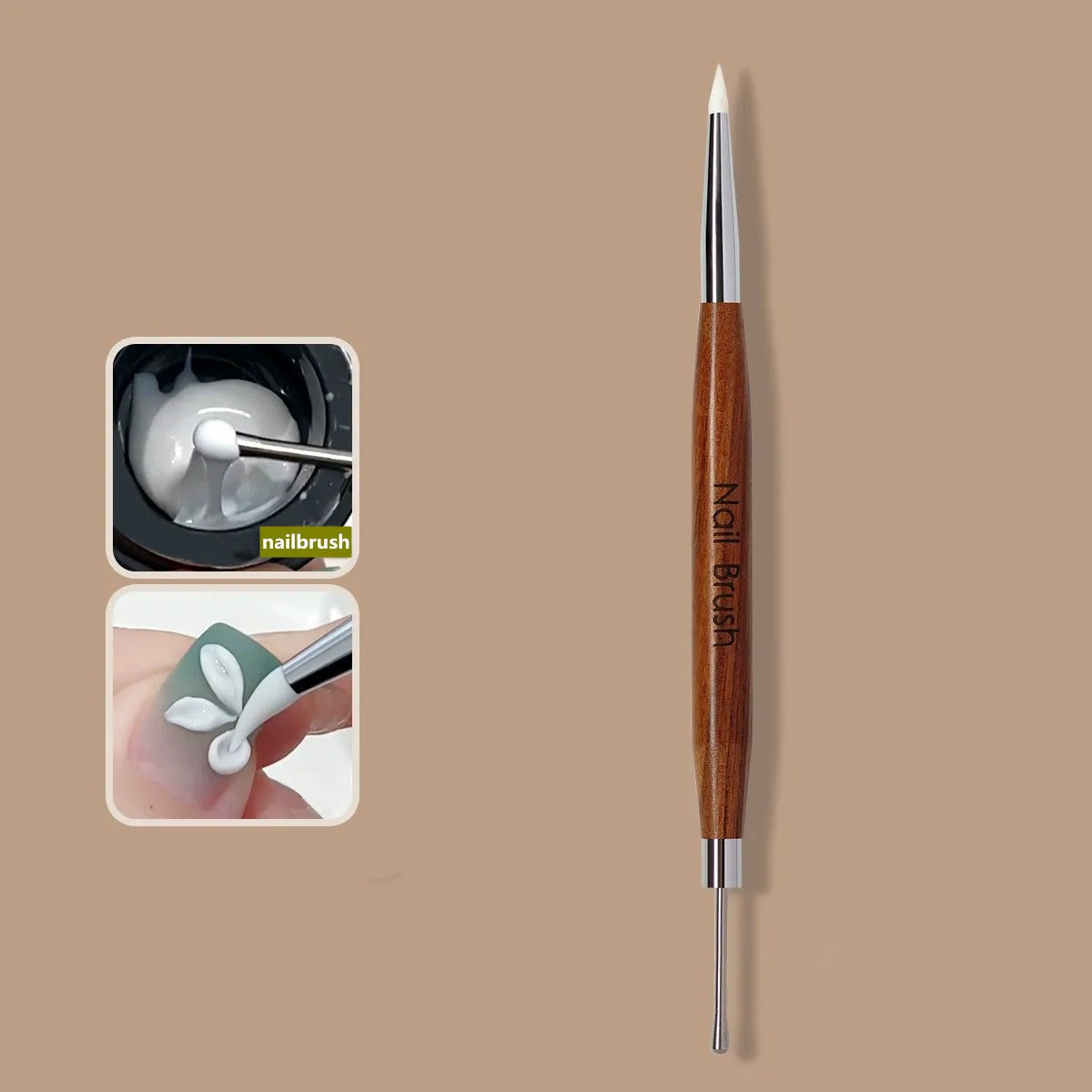 1/2/3Pcs Double Head Nail Art Brush Spatula Poly Nail Gel Pen Manicure Tip Extension Acrylic Builder Accessory Rod Tool