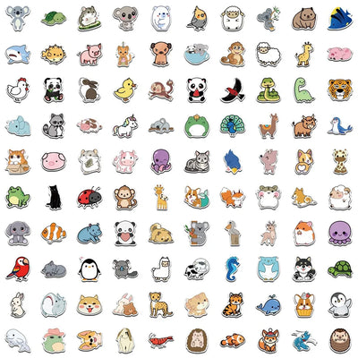 100/300PCS Mix Cute Cartoon Animals Graffiti Stickers DIY Phone Guitar Laptop Notebook Suitcase Cup Waterproof Sticker Kids Toy