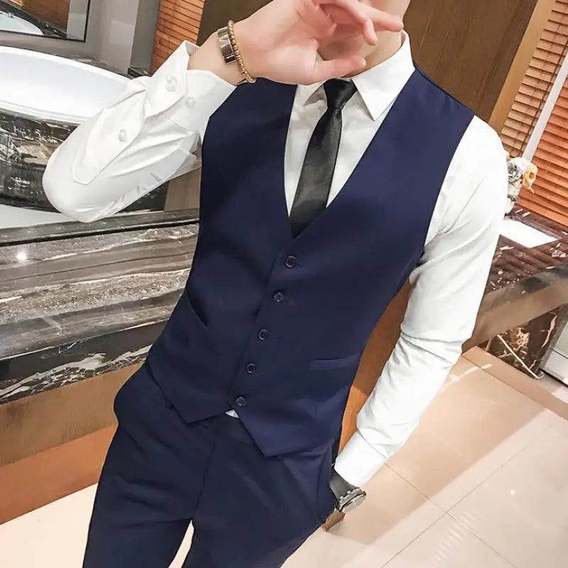 M-5XL Plus Size Men's Slim Fit Mens Suit Vest Casual Suit Vest Man Formal Businss Vests Male Waistcoat Gilet Homme XXXXXL