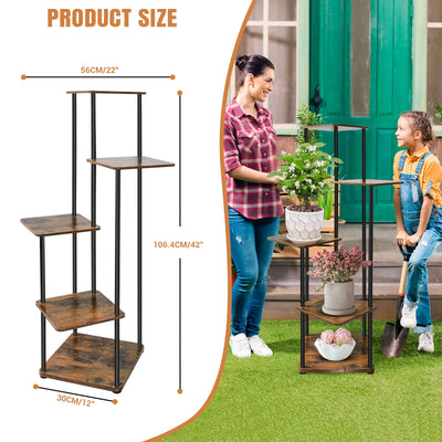 4/5/6Tier Metal Wood Plant Stand Shelf for Multiple Plants Small Corner Flower Stand for Patio Garden Balcony Living Room