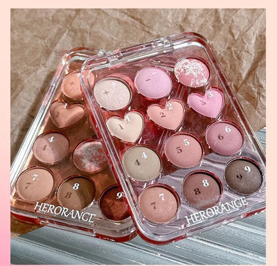 Calculator Love Eyeshadow Palette 12 Colors Matte Pearlescent Glitter Non-Flying Powder Earth Color Eyeshadow