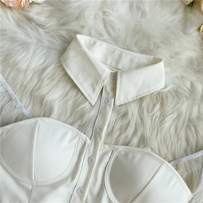 Autumn 2024 Women's Short Shirts Exposed Navels  fashion Sexy Slim Versatile Personalized hanging Neck  Off Shoulder Tops