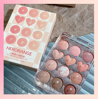 Calculator Love Eyeshadow Palette 12 Colors Matte Pearlescent Glitter Non-Flying Powder Earth Color Eyeshadow