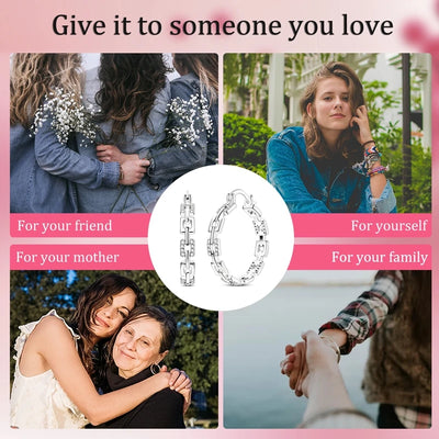 New 925 Sterling Silver Hoop Earrings Heart Bow Gift Box Strawberry Snake Bone Drop Stud Earrings For Women Fashion Jewelry Gift