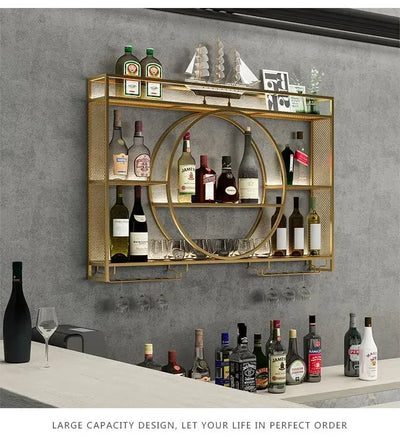 Wall Mount Wine Rack Bottle Wine Bar Cabinet Holder Adapt Single Miniature Black Cup Glass Storage Wine Cabinet Decor Szafeczki