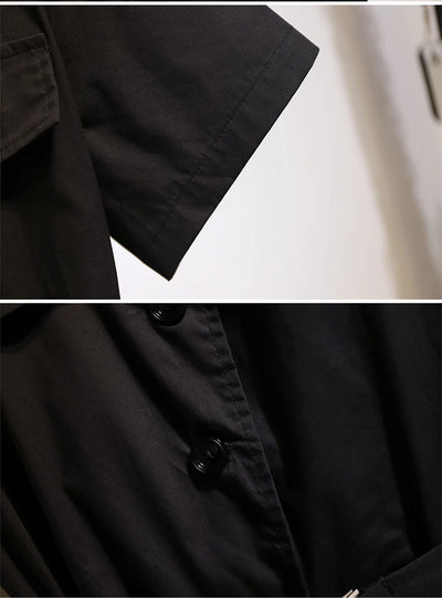 Summer Plus Size Women's Casual Dress Loose Comfortable Splicing Design Mid-length Dress 2025 New Women's Clothing Office Dress