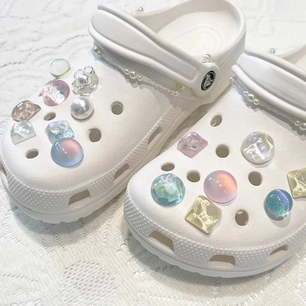 Shoe Charms for Hole Shoe Accessories Artificial Crystal Shoe Buckle Decoration Charm Set Kids Party Xmas Gifts