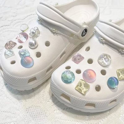Shoe Charms for Hole Shoe Accessories Artificial Crystal Shoe Buckle Decoration Charm Set Kids Party Xmas Gifts