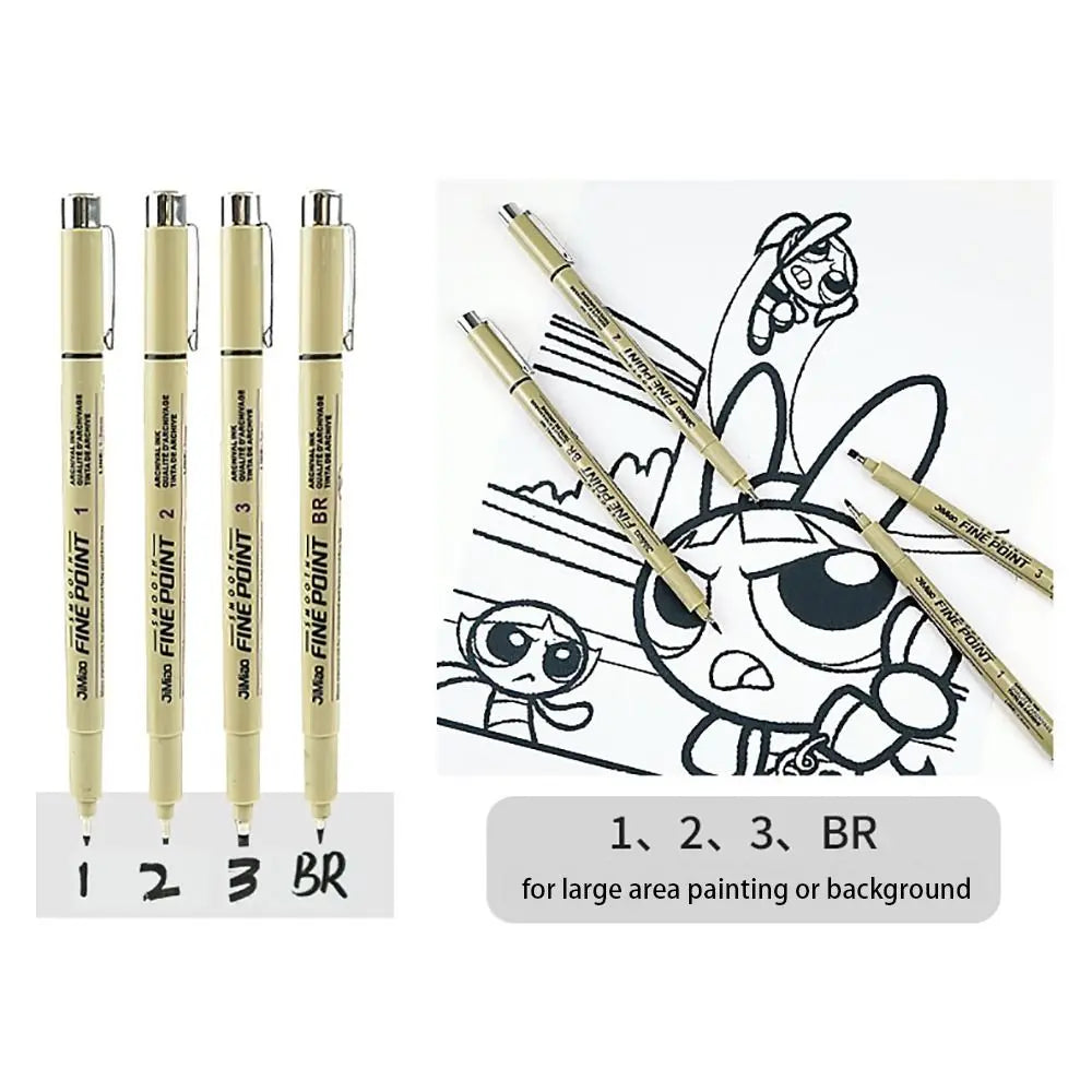 1Pcs Micron Ink Marker Pen Sketch Stationery Set Hook Line Sketching Needle Pen 12 Tips Art Supplies Drawing Pen