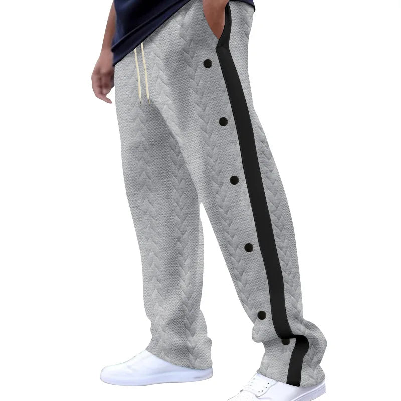 Jacquard Single-Breasted Side Stripe Sweatpants