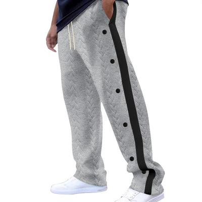 Jacquard Single-Breasted Side Stripe Sweatpants