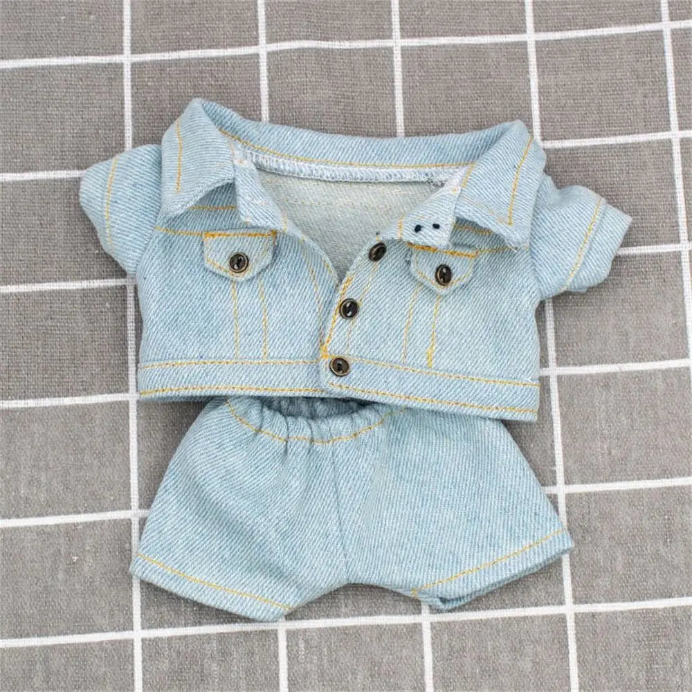 10CM Doll Clothes Fashion Tops Denim Jacket Casual Wears Jeans Pants For 1/12 Dolls Clothes Accessories Kids Toys