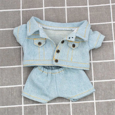 10CM Doll Clothes Fashion Tops Denim Jacket Casual Wears Jeans Pants For 1/12 Dolls Clothes Accessories Kids Toys