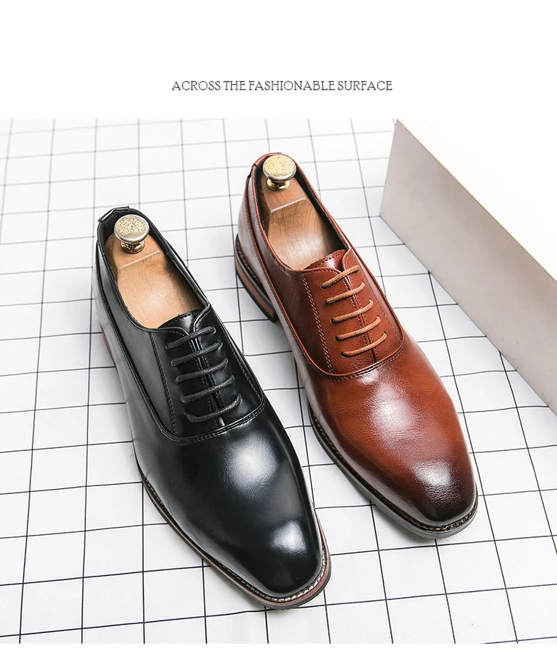 Fashion Business Dress Men Shoes 2020 New Classic Leather Men's Formal Shoes Comfortable Slip On Dress Shoes Men Oxfords Size 46