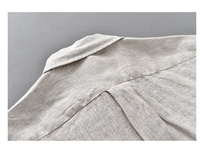 2025 Summer New Breathable Thin 100% Linen Short Sleeve Shirt for Men Casual Turn-down Collar Classic Shirt DC927