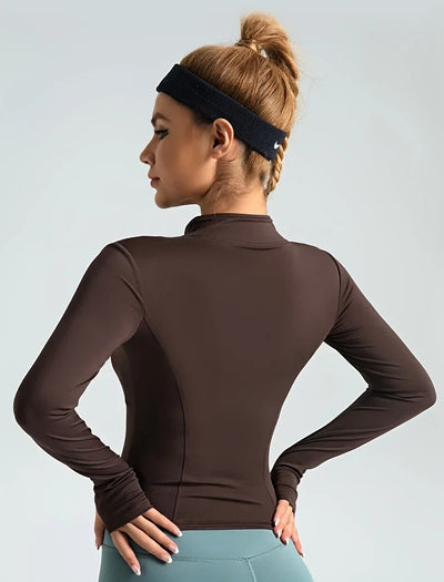 Jackets Women Coat Moisture Wicking Fitness Jackets Yoga Coat Women Shacket Stretchy Running Wear Slim Fit Sports Outerwear