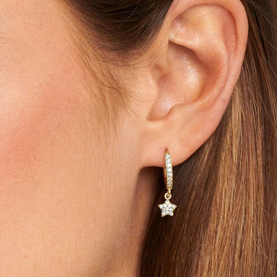 925 Sterling Silver Needle Little Huggies Hoop Earrings for Women Tiny Crystal Zirco Pendant Cartilage Earrings Piercing Jewelry