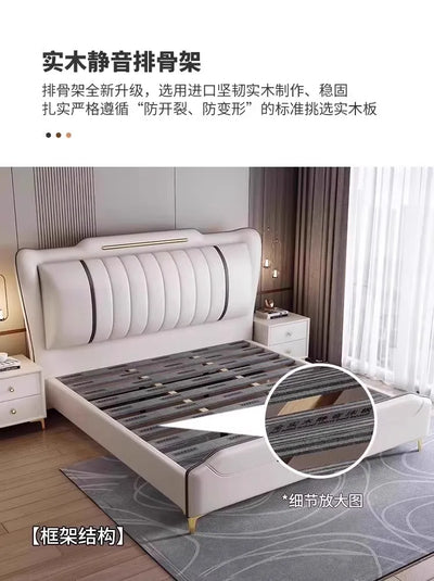 Waterproof Bedroom Bed Aesthetic Modern Lounge French Beds Upholstery Nightstands Meuble De Chambre Furniture Decoration