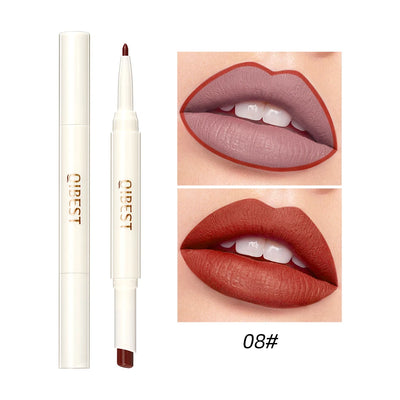 8 Color 2 IN 1 Lip Liner Pencil Waterproof Matte Lipstick Makeup Set Long Lasting Moisture Cosmetic Velvet Sexy Red Lipstick Pen