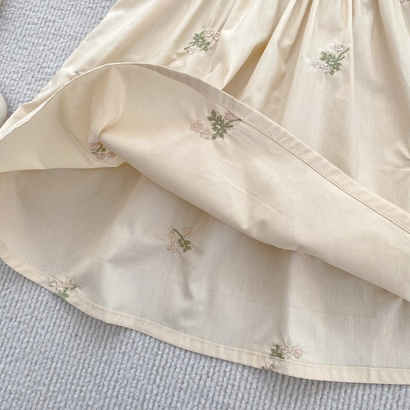 1-6Yrs Summer Girls Dress Embroider Lace Collar Kids Girls Dress Pure Cotton Thin Short Sleeved Children Girls Princess Dress ﻿