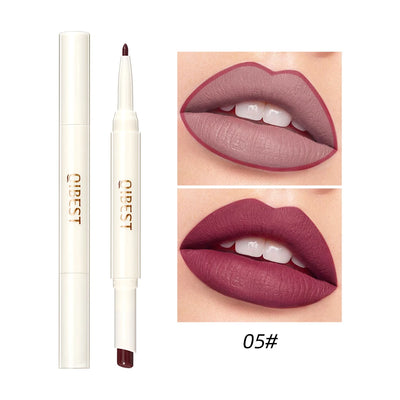 8 Color 2 IN 1 Lip Liner Pencil Waterproof Matte Lipstick Makeup Set Long Lasting Moisture Cosmetic Velvet Sexy Red Lipstick Pen