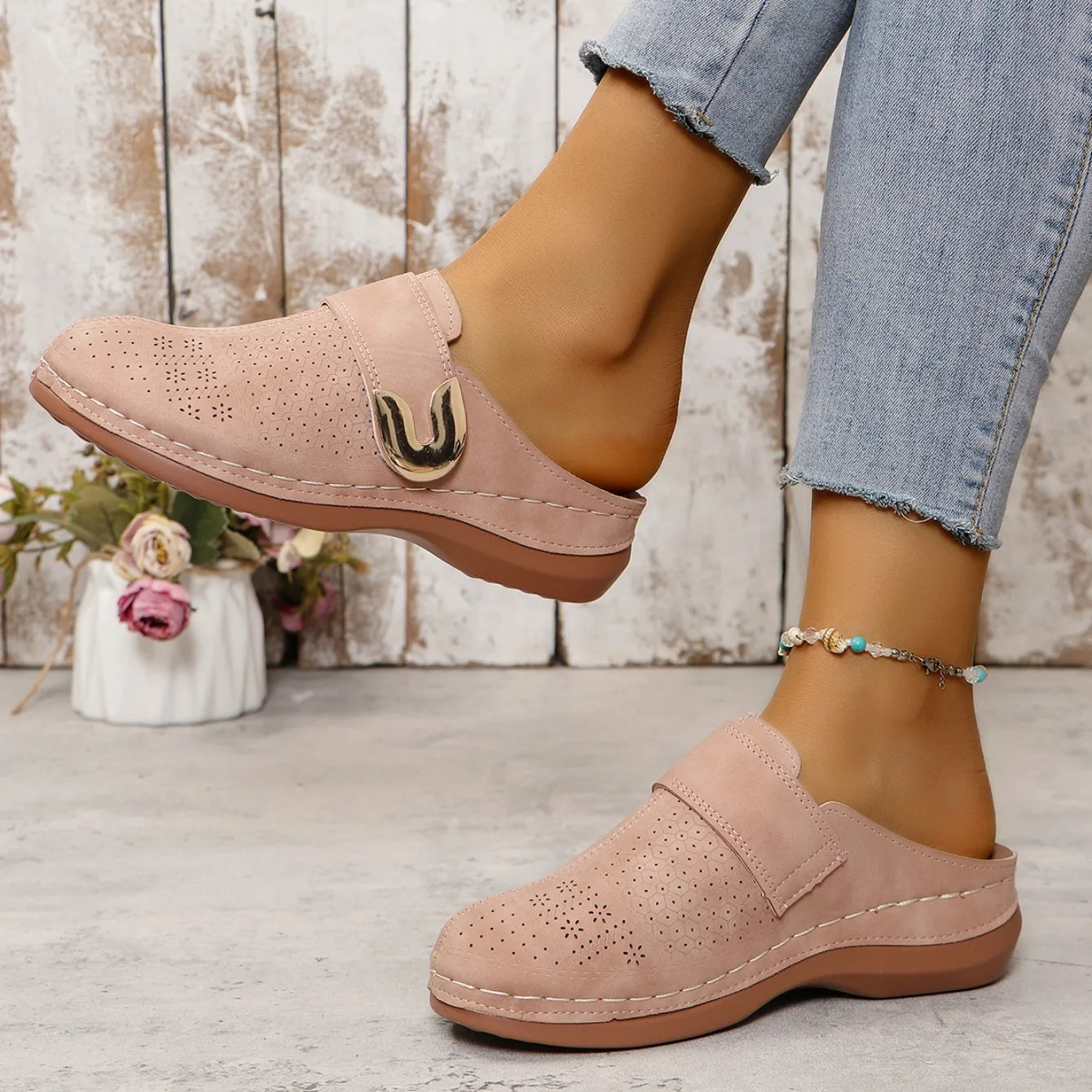 Women Slippers 2024 New Summer Fashion Open Toe Shallow Sandals Flats Shoes Low Heels Slippers Slides Women Zapatos De Mujer