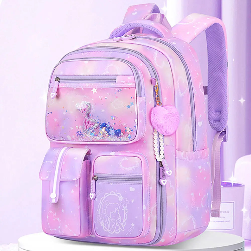 Girl School Bag Backpack Back Pack For Teenager Women Children Female Pink Schoolbag Primary High Bagpack Class Teens Child Kids