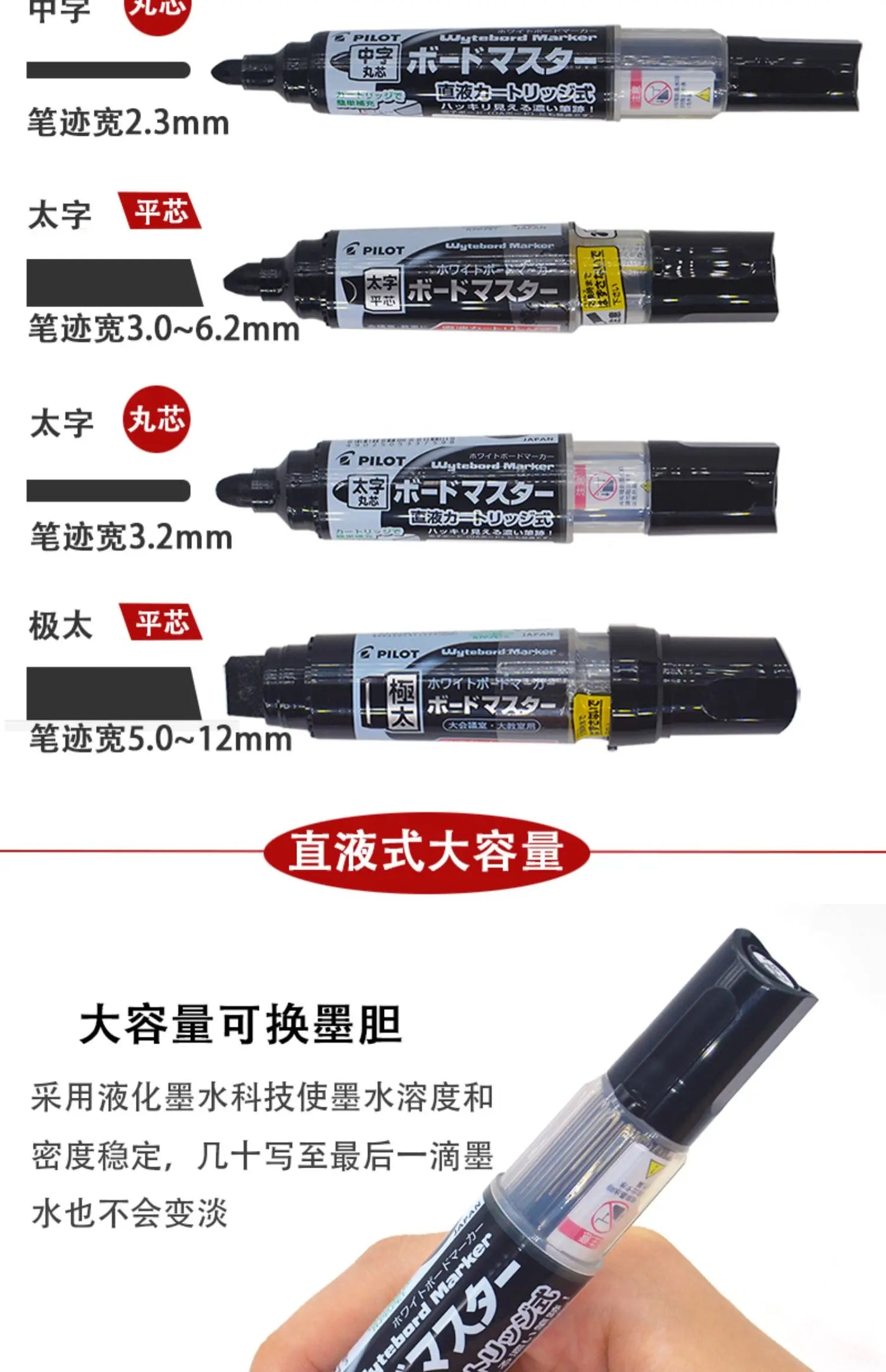 Pilot Whiteboard Marker Pen Japanese Stationery Dry Erase Markers Erasable Refillable Pen For Office School Educational Services
