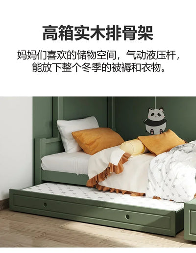 Double Storage Space Children Beds Loft Foldable Bunk Slide Children Beds Design Mueble Infantil Bedroom Furniture