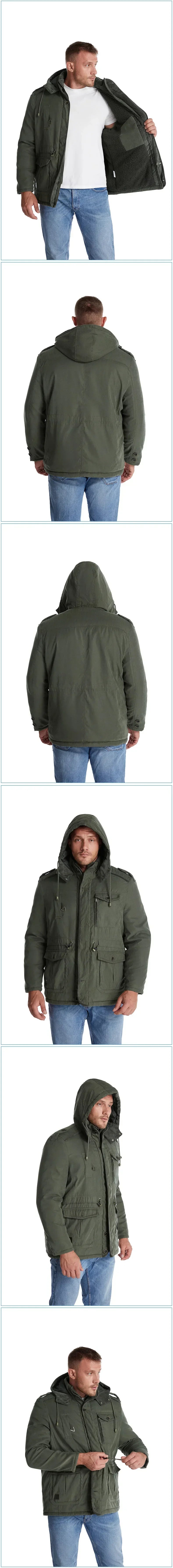 Fleece Inner Cotton-Padded Male Windbreaker Hooded Outwear Cotton Parka Snow Coats Men's Thicken Warm Winter Jacket Cashmere