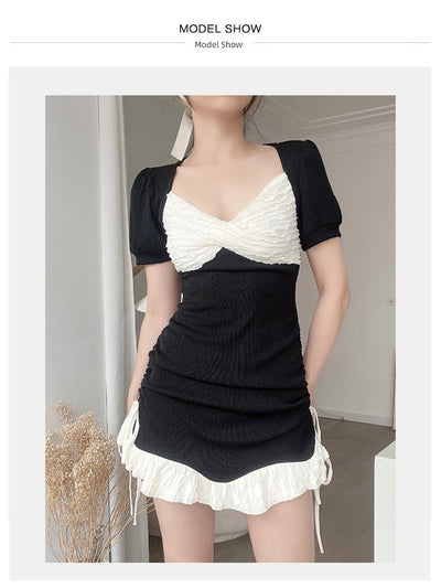 Baignade Gentle Short-Sleeved Underpants One-Piece Swimsuit
