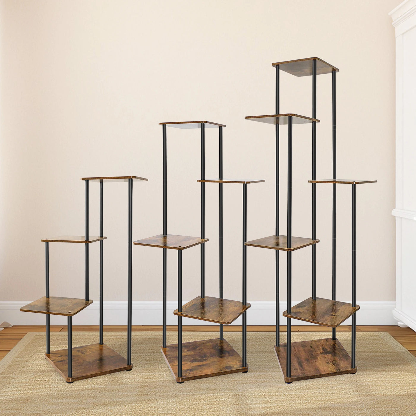 4/5/6Tier Metal Wood Plant Stand Shelf for Multiple Plants Small Corner Flower Stand for Patio Garden Balcony Living Room