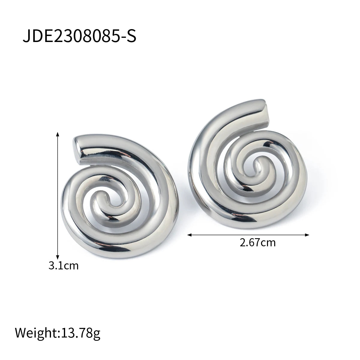 Youthway Stainless Steel Glossy Spiral Hollow Hoop Earrings 18K Gold Plated Exquisite Women's Accessories Jewelry Gift