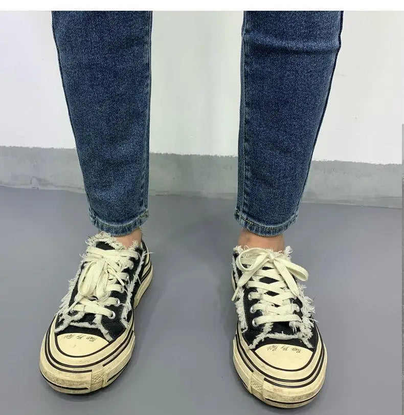 New Men's Slim Denim Jeans Casual Spring and Autumn Stretchy Skinny Pants Korean Style Trendy Cowboy Hip Hop Cropped Trousers