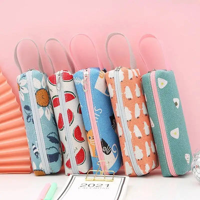 1 Pieces Kawaii Cute Cartoon Animals Pen Pencil Bag School Office Supplies Stationery Receive Tools Makeup Pouch Cosmetics Case