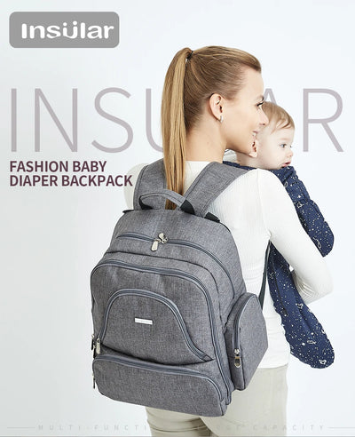 Insular Baby Diaper Bag Multifuntion Nappy Stroller Backpack Maternity Mummy Bag Baby Waterproof Diaper Changing Bag Backpacks