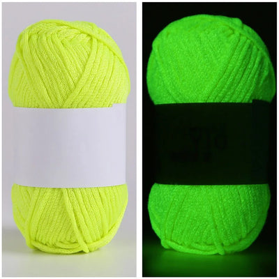 50g/Ball 4mm 80 Meters Luminous Yarn Fluorescent Glow in The Dark Yarn for DIY Arts Crafts Knitting Sweater Hat Scarf Thread
