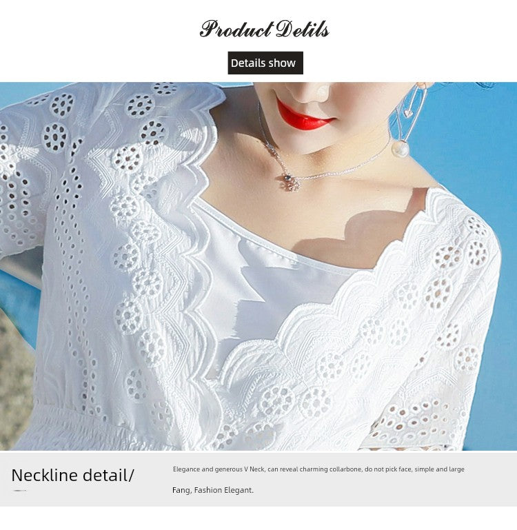 2023 Spring and Summer White Slimming Fresh Dress