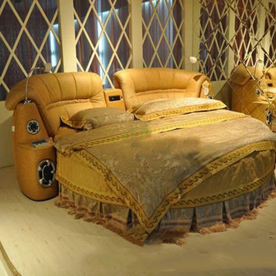 Upholstered Bedroom Beds Aesthetic Reading Smart Double Beds Sleeping Headboards Big Muebles Para El Hogar Home Furniture