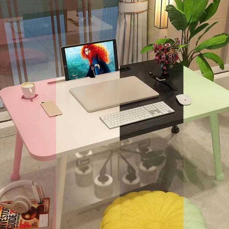 Foldable Laptop Bed Table Lap Table with Cup Holder Drawer Tablet Stand Laptop Bed Tray Table Portable Lap Table Foldable Legs