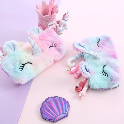 Plush Unicorn Cute Pencil Case Licorne Kawaii Girls Estuche Para Lpices for Trousse Astuccio Canvas Scolaire School Cartuchera