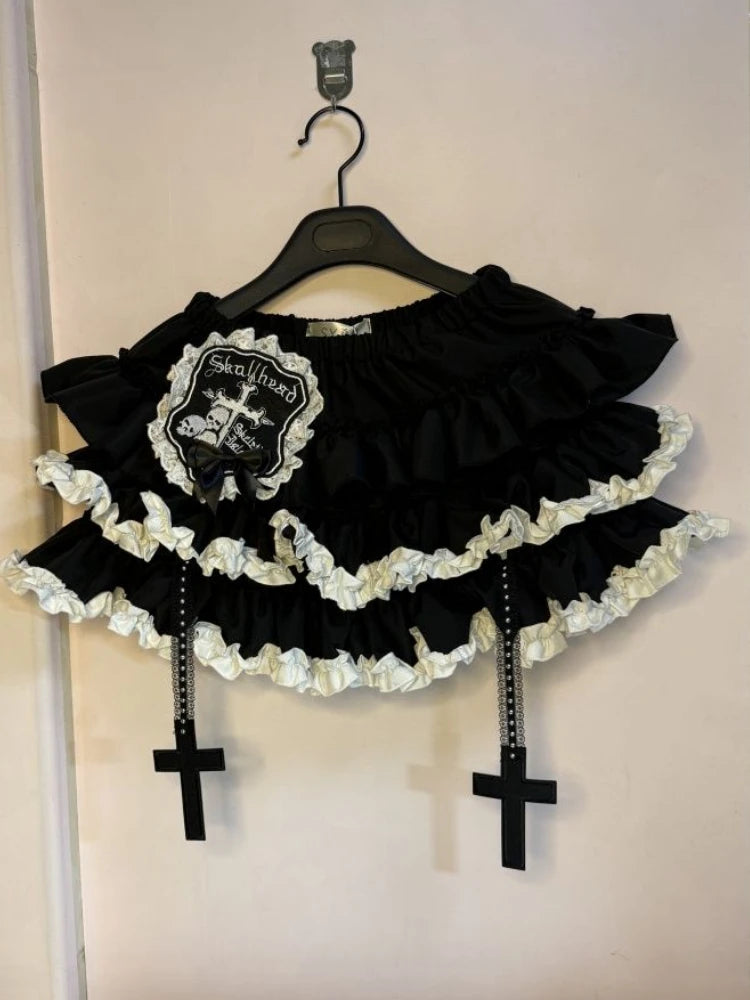 Gothic Y2k Elastic Waist Harajuku Y2k Short Skirt