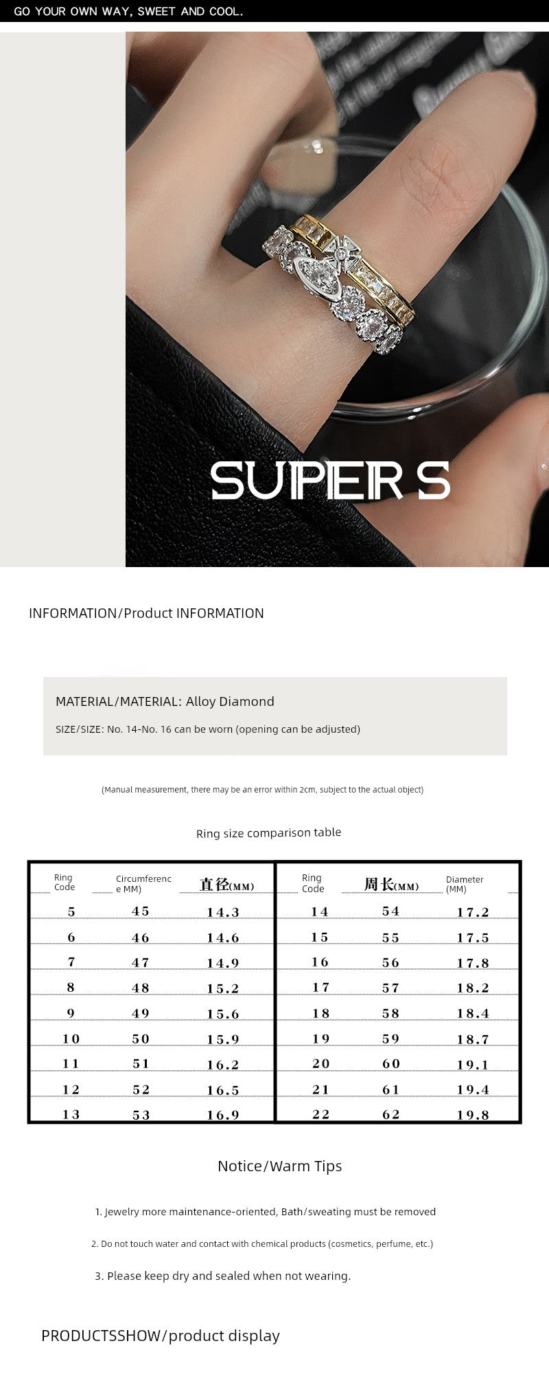 Super Flash Queen Mother Earth Planet Double-Layer Ring Female Twin Switchable Index Finger Ring Accessible Luxury Classy Simple Bracelet Couple's Ring