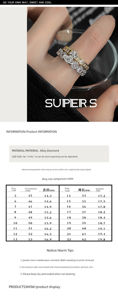 Super Flash Queen Mother Earth Planet Double-Layer Ring Female Twin Switchable Index Finger Ring Accessible Luxury Classy Simple Bracelet Couple's Ring