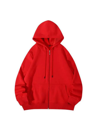Blue Hoodies Women Sweatshirt Spring Autumn Zipper Coat Pocket Hooded New Loose Solid Color Jacket Trend Handsome Men Tops
