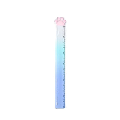15cm Cat Claw Ruler Gradient Color Clear Scale Straight Measuring Rule Bookmark Stationery Office School A7588