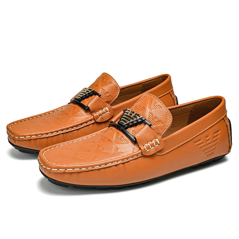 High-end Top-grain Cowhide Korean-style Bean Shoes, Men's Genuine Leather Breathable Business Casual Leather Shoes, Men's Shoes